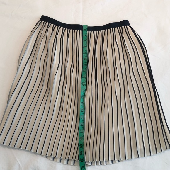 J.Crew Navy Blue and Cream Stripe Pleated Skirt Size 4 - Picture 7 of 10